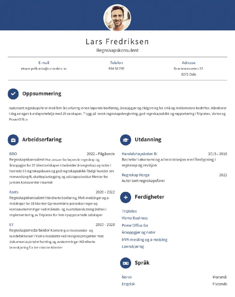 CV-mal Lissabon – Tokolonneoppsett med ikoner og ferdighetsvurderinger