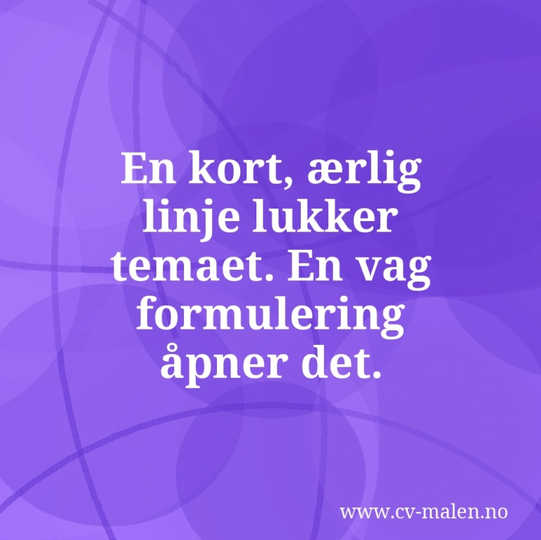 Hull i CV-en: slik forklarer du gapet for hver situasjon