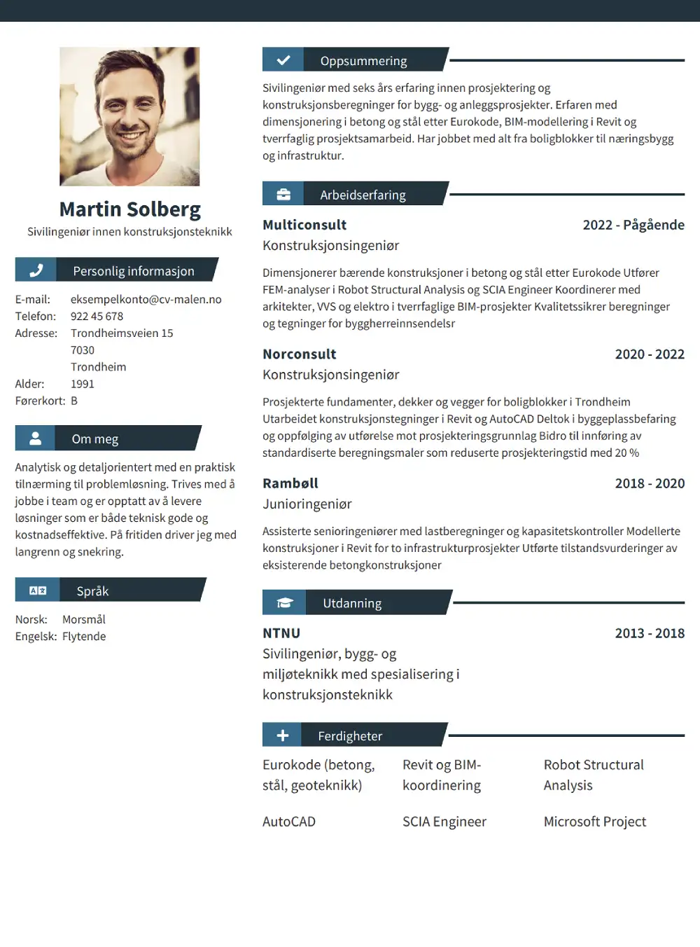 CV-eksempler for ulike situasjoner og bransjer