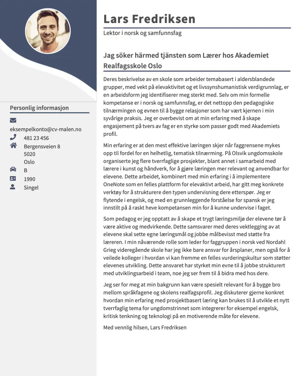 Jobbsøknad lærer: eksempel med formuleringstips du kan bruke direkte